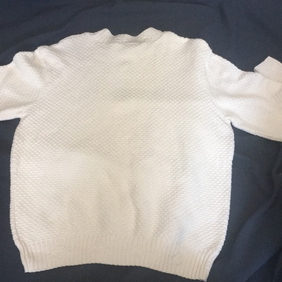 Vtg Winter Sweater-Large-Off White w/Brown & Green Embroidery- CK Grace-Canada - Picture 6 of 9